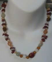 Multi-color Glass Stone Trade Bead Necklace 18.5" - $75.00