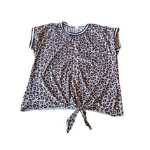 Avenue T Shirt Womens 22/24 Animal Print Grey Black Pink Cap Sleeve Pullover Cre - £13.96 GBP