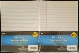 Loose-Leaf Paper Ruled 3 Hole 8&quot;x10.5&quot; 200 Sheets, Select: College or Wi... - $2.99