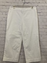 Liz Claiborne Audra Capri Pants Women&#39;s 10 White side button &amp; Zipper st... - $8.12