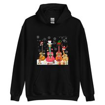 Guitar Christmas Tree Hoodie | Funny Music Loves Xmas Gifts Unisex Hoodie Black - £27.35 GBP+