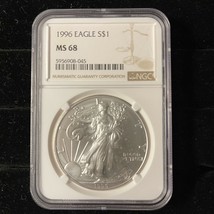 1996 Silver Eagle MS68 NGC Graded Short Run Year  .999 1 Oz Fine Silver ... - £67.32 GBP