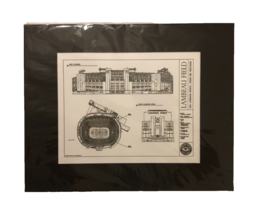 Lambeau Field Blueprint Black White 16&quot; x 20&quot; Football Print Wall Art New - $24.46