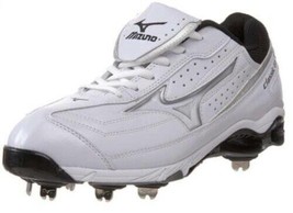 Mens Baseball Cleats Mizuno 9 Spike G6 White Low Shoes-sz 16 - £15.65 GBP