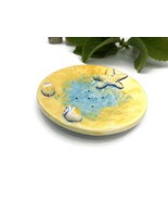 Artisan Ceramic Soap Dish, Handmade Blue &amp; Yellow Soap Bar Holder For Ba... - £43.92 GBP