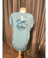 NWOT SEXY WOMENS RUFFLED RUCHED PULLOVER KEYHOLE BABYDOLL TOP MANDARIN C... - €21,17 EUR