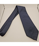 VTG Prince Consort Gold Clasp Tie necktie Blue Grey polka dots 4 inch wi... - $15.47