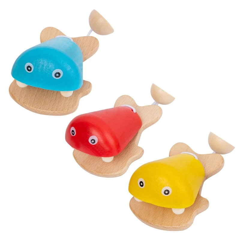 Fish Shape Musical Castanet Toy Wooden Percussion Instrument Easy Grab - $11.95+