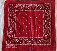 Vintage Paris Red Paisley Bandana Made in USA 100% cotton RN13960 - $11.88
