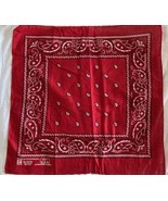 Vintage Paris Red Paisley Bandana Made in USA 100% cotton RN13960 - $225.80 MXN