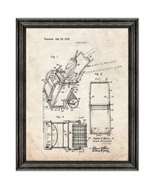 Beach Cart Patent Print Old Look with Black Wood Frame - £19.89 GBP+