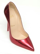 CHRISTIAN LOUBOUTIN So Kate 120 Red Patent Leather Pump Pointed Toe 38 - $850.25