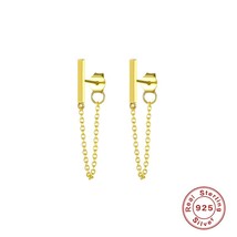 Aide 925 Silver Stud Earrings for Women Tassel Rear Hanging Chain Star Earring E - £8.70 GBP