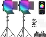 Neewer 2 Packs 660 PRO RGB LED Video Light with App Control Stand Kit, 3... - £430.35 GBP