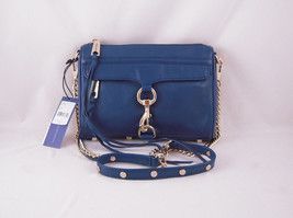 Rebecca Minkoff Mini Mac Clutch in Navy with Gold Hardware NWT - £127.55 GBP