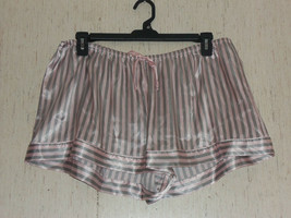 New Womens Apt. 9 Intimates Light Pink &amp; Gray Stripe Satin Sleep Short Size Xxl - £18.64 GBP