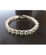 925 Sterling Silber Armband Stein Größe 5 MM Rund Semi Halterung Fassung... - $63.69