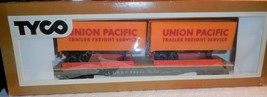 Tyco Flat Car w/2 Union Pacific Trailers #369D-1 In Original Box - £15.64 GBP