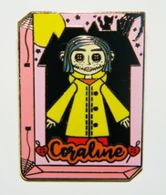 Coraline Animated Movie Doll In A Box Die-Cut Metal Enamel Pin NEW UNUSED - £6.16 GBP