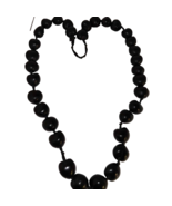 Glossy Black 36 KUKUI NUT Lei Necklace Hawaiian Wedding Celebrate 32” Wo... - $217.82 MXN