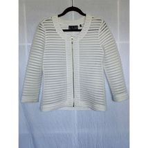 P Luca Milano Zip Mesh White Long Sleeve Jacket Top Sz Medium - $29.65