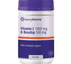 Henry Blooms Vitamin C 1000mg (asorbic acid) + Rosehip 500mg 180 Tablets - £91.77 GBP