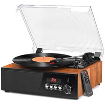 Vinyl Record Player With Speakers Bluetooth Turntable Support Fm Radio U... - $118.99