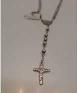 BNWT Black Jack $109 Stainless Steel Gold Color Rosary Prayer Beads   - £42.64 GBP