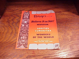 Old Ripley&#39;s Believe It Or Not New York Museum Booklet, 25 Cent Price, Oddities - £7.95 GBP
