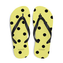 Autumn LeAnn Designs® | Flip Flops Shoes, Dolly Yellow and Black Polka Dots - $25.00