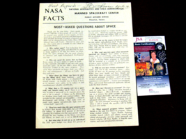 Stuart Roosa Best Regards Apollo 14 Astronaut Signed Auto Nasa Facts Page Jsa - $395.99