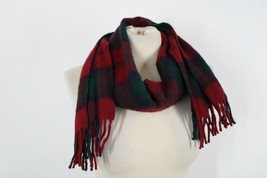 Unbranded Soft Wool Green Red Tartan Plaid Scarf Fringe 11.5x53 Unisex - $17.10