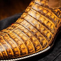 TUCSON Genuine Caiman Belly Skin Cowboy Boot from the Western CollectionMustard image 4