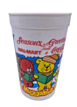 Vintage Wal Mart Cup Coca Cola Seasons Greetings Christmas Plastic 80s 90s - $177.21 MXN