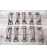10 CAST IRON HANDLES RUSTIC DRAWER PULLS 5 1/2&quot;  TABLE TRAY CABINET WIND... - £23.76 GBP