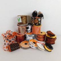 Lot Of 13+ Halloween Ribbon Various Lengths Widths Amounts Some Wired New Pieces - £19.03 GBP