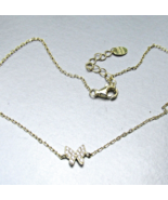 Signed Alwand Vahan Sterling Silver Vermeil CZ BUTTERFLY Ankle Bracelet ... - $14.84