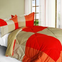 [Beautiful Prairie] Quilted Patchwork Down Alternative Comforter Set (Twin Size) - £62.76 GBP