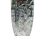 VINTAGE PRESSED Hand CUT REEDED Lead CRYSTAL Clear 8&quot; FLUTED EDGE VASE P... - $50.00