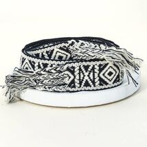 Boho Pattern Embroidered Braided Belt Black - $19.80