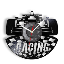 Wall clock Vinyl Record Formula 1 Racing Indy Car Grand Prix - $38.61+