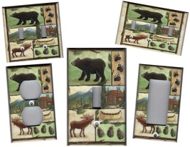 BEAR MOOSE CABIN Rustic Home Decor Light Switch Plates and Outlets - £5.75 GBP+