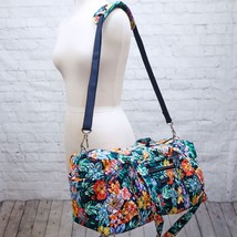 NWT ❤️ VERA BRADLEY Happy Blooms Small 18&quot; Duffel Navy Floral Overnight Bag - £39.32 GBP