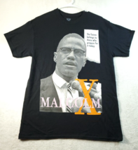 Malcolm X T Shirt Men Size Medium Black 100% Cotton Short Sleeve Round N... - $8.49