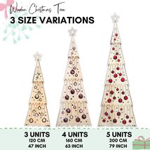 Artificial Wooden Christmas Tree in 3 Sizes, Modern Stackable Xmas Tree - £319.71 GBP+