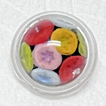 Antique Floral paperweight Glass Button 11/16ths Inch Colorful - $9.41