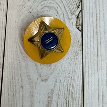 Vintage Brass Numbered 1 Blue Star Lapel Pin Boy Scouts/Cub Scouts Jacke... - $7.48