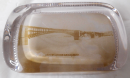 Glass Paperweight Photo Eads Bridge Over Mississippi St Louis MO/BOSSELMAN &amp; CO - £16.97 GBP