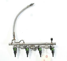 2003-2005 MERCEDES W203 C230 COUPE FUEL INJECTOR RAIL WITH INJECTORS J7089 image 2