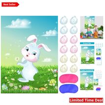 Engaging Pin The Tail on Bunny Game - Ideal for Easter &amp; Birthday Celebr... - $23.71